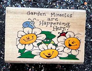 Vintage Rubber Stamp "Garden Memories Are Happening Here!" Westwater Enterprises