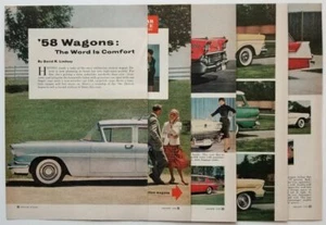 '58 Wagons The Word is Comfort 1958 revista artículo y fotos - Imagen 1 de 6