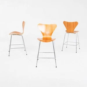 2007 Arne Jacobsen for Fritz Hansen Series 7 Counter Stools in Cherry 5x Avail - Picture 1 of 12