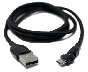 USB 2.0 Câble 1 M Micro Fiche À 2.0 A Douille Adaptateur 180° Angle en Noir