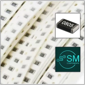 100PCS 0805 Resistor 1/8W SMD SMT Single Values 0R - 1MOhm +- 5% - Picture 1 of 6