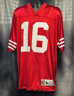 Camiseta para hombre usada en excelente estado Reebok Throwbacks NFL San Francisco 49ers Joe Montana #16 L  Foto 1 de 4