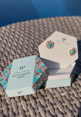 2025 Diciembre - Fiesta Bomba - Pendientes - Turquesa - Extra Brillante, Cero Estrés Foto 1 de 2