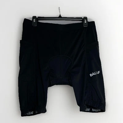Pantalones Cortos de Ciclismo Baleaf Para Hombre Acolchados con Bolsillos Negros Para Hombre Talla 2XL Foto 1 de 4