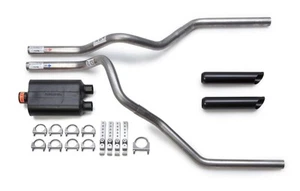 Ford F150 F250 09-19 Flowmaster Super 40 Muffler Dual Exhaust Kit Black Tips - Picture 1 of 4