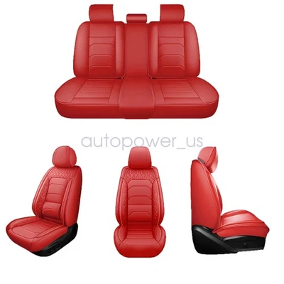 Fits Honda Civic Car Seat Cover Red 5-Seat Full Waterproof Front Rear Cushion Foto 1 de 4