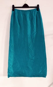 Vintage Monsoon teal maxi skirt size 12 a line pure silk two tone lined 90s READ - Picture 1 of 9