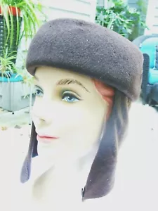 1940's Brown Wool Hat w/ Chin Straps-"Henry Pollak" #632-$34.95....SALE $9.95 - Picture 1 of 5