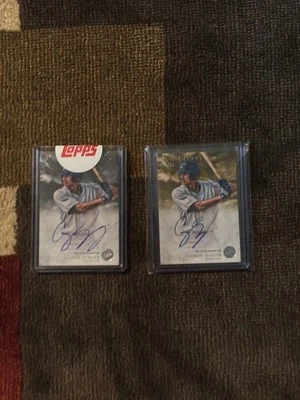 2013 Bowman Inception Corey Seager Auto Lot (2)! Base+Gold 32/99! Dodgers - Image 1 of 3