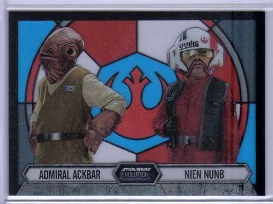Admiral Ackbar Nien Nunb 2016 Topps Star Wars Evolution Stained Glass Pairings 8 - Image 1 of 1