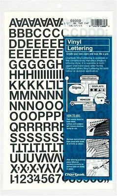 Chartpak Self-Adhesive Vinyl Capital Letters and Numbers, 1/2 Inches High, Bl... - Image 1 of 2