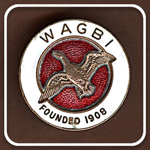 WAGBI VINTAGE 1950s ENAMEL PIN BADGE CONSERVATION SHOOTING HUNTING WILDFOWLERS - Picture 1 of 2