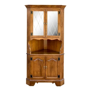 1980s Ethan Allen Heirloom Nutmeg Maple Corner Etagere or China Cabinet 10-6046 - Picture 1 of 12