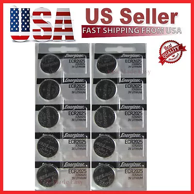 10 x FRESH Genuine Energizer CR2025 ECR2025 3V Coin Button Battery Fast Shipping - Image 1 of 4