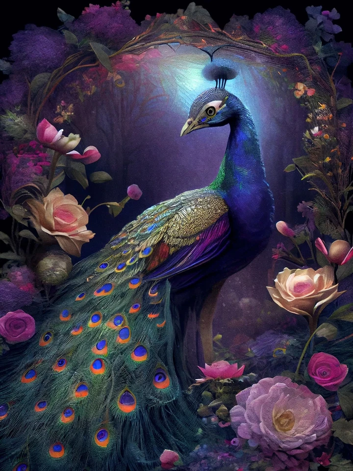 Ceaco - Glow in The Dark - Peacock Glow - 750 Piece Jigsaw Puzzle