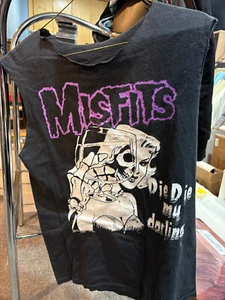 Vintage Misfits Cut Off T-Shirt Die Die My Darling Danzig Samhain 2001 Size M-L - Picture 1 of 4