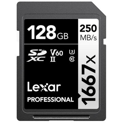 Lexar Professional 1667x 128GB SDXC UHS II SD Card High Speed 4K Video - Image 1 of 4