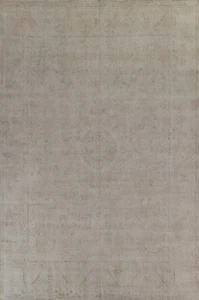 Antique Muted Hand-knotted Kirman 10x13 Area Rug Evenly Low Pile Distressed Wool - Picture 1 of 12