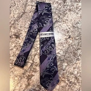 Stacy Adams tie men’s purple Paisley print patterned NWT work office formal - Picture 1 of 4