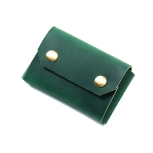 Genuine Leather Credit Card Wallet Small ID Holder Slim Coin Purse Case Pocket - Picture 1 of 18
