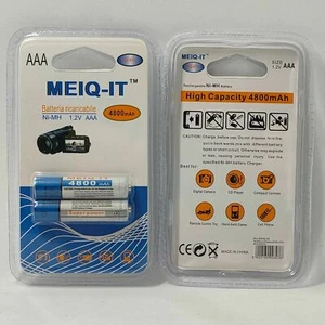 Batterie Mini Stilo AAA Pile Ricaricabili 4800 mAh NI-MH 1,2 V Conf. 2 pile AAA - Foto 1 di 2