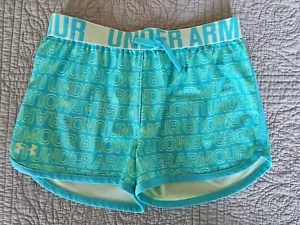 Under Armour Shorts Girls YXL Blue Teal Loose Heat Gear Athletic Running - Picture 1 of 4