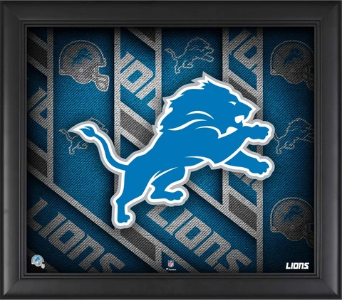 Detroit Lions Framed 15" x 17" Team Threads Collage Cover