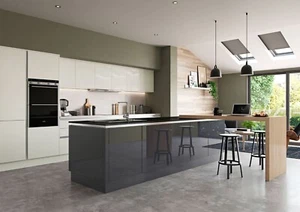 Zola Gloss Graphite Kitchen Doors And Drawer Fronts - Picture 1 of 4