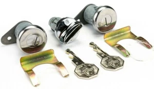 Juego de cerradura de puerta y cilindro de encendido Corvette 1959-1964 cabeza octogonal llave GM - Imagen 1 de 2