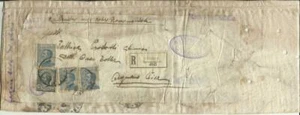 Campioni senza valore raccomandati con Michetti+Leoni 7.04.1920 sacchetto telato - Foto 1 di 1