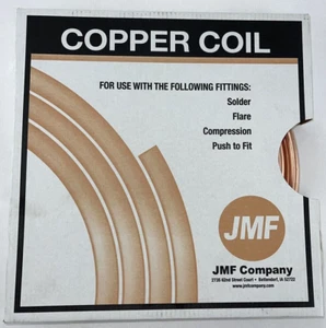 JMF Soft Copper Tube Coil OD 1/4" OD x 20 Ft. TYPE UT - Picture 1 of 1