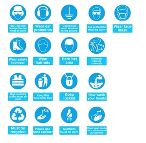 Blue Mandatory Signage Acrylic Or Vinyl Sign Sticker Notice Decal Safety - Picture 1 of 35