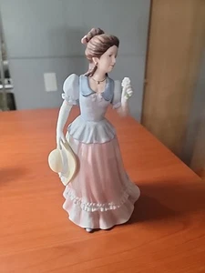 Homco Porcelain 8.5" Figurine Victorian Lady Camille Woman w Flowers & Hat 1452 - Picture 1 of 6