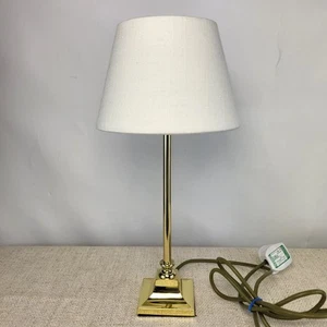 Vintage Messing Tischlampe von BHS mit Lampenschirm zartes Nachtlicht elegant UK - Bild 1 von 17
