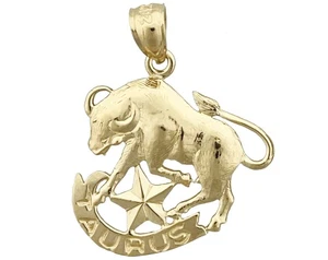Colgante Zodiaco Tauro Oro 14K 20MM - Imagen 1 de 6