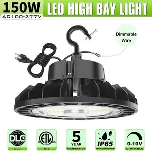 Led UFO High Bay Lights 150W Industrial Commercial Warehouse Lighting Fixtures - Picture 1 of 14