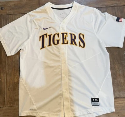 Camiseta deportiva Nike LSU Tigers de béisbol XXL réplica blanca nueva sin etiquetas Foto 1 de 4