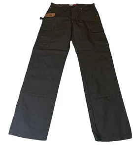 Wrangler Workwear Cargo Double Knee Carpenter Black Work Pants. Size 32 X 34 - Picture 1 of 13