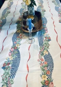 Vintage Country French Multi Purpose Fabric Flat Sheet Or Table ClothorCurtains - Picture 1 of 20