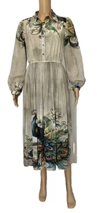 HANAE MORI Shirt Pleated Midi Dress - Picture 1 of 9