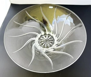 J. G. Cristal d'Arques Durand Clerval geschliffenes Kristall 14" Konsole Herzstück Schale - Bild 1 von 10