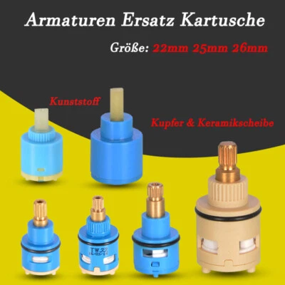 22/25/26 mm Kartusche Patrone Keramik Ersatz für Einhebel Armaturen Wasserhahn - Bild 1 von 4