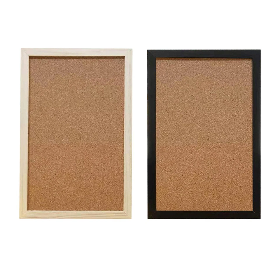 Cork Bulletin Board Rectangle Decorative Tiles for Home Office Message Black - Image 1 of 1