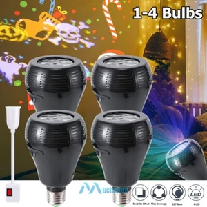 LOT E27 4W LED Christmas Projector Laser Light Bulbs Xmas Party Snowflake Lamp - Picture 1 of 40
