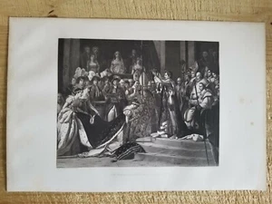 CORONATION OF EMPRESS JOSEPHINE.16.5" x 11" VTG 19TH CENTURY ENGRAVING PRINT*EP2 - Picture 1 of 2