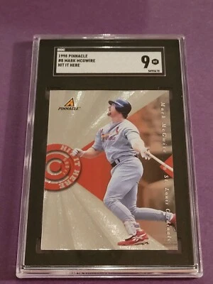 1998 Pinnacle Mark McGwire #8 Hit It Here SGC 9 Serial #1705 St. Louis Cardinals - Image 1 of 2