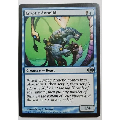 MTG Magic The Gathering Cryptic Annelid 34/180 Card Blue Future Sight - Image 1 of 2
