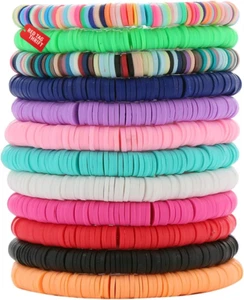 12Pcs Friendship Bracelets Beaded Bracelets Heishi Bracelet Cute Bracelets Stack - Picture 1 of 12