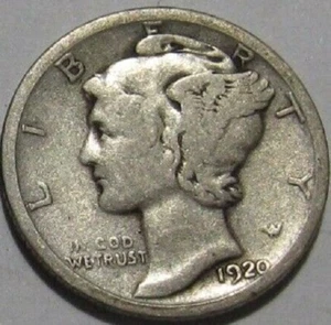 1920 D Mercury Dime circulated 90% Silver  avg circulated to Good G - Picture 1 of 2
