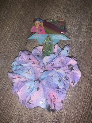 JoJo Siwa pink purple blue hair scrunchie ponytail holder stars Galaxy - Image 1 of 4